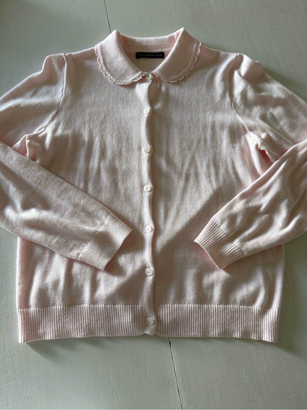 Brandy Melville Baby Pink Peter Pan Collar Cardigan